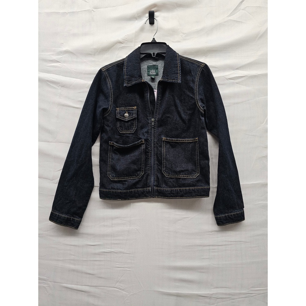 Wild Fable Womens Zip Front Denim Jacket Blue Cotton Casual Size XXS